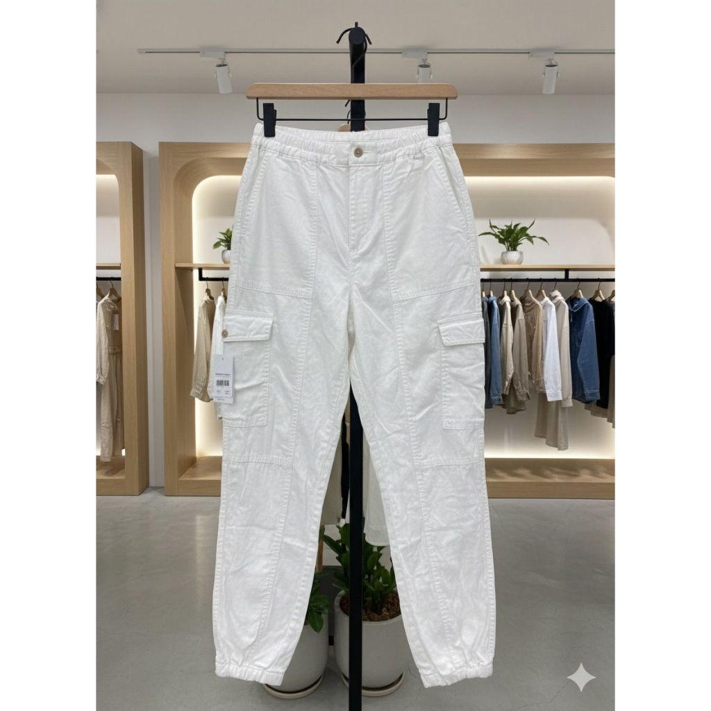 LRN - CELANA PANJANG JOGGER CARGO PUTIH WANITA