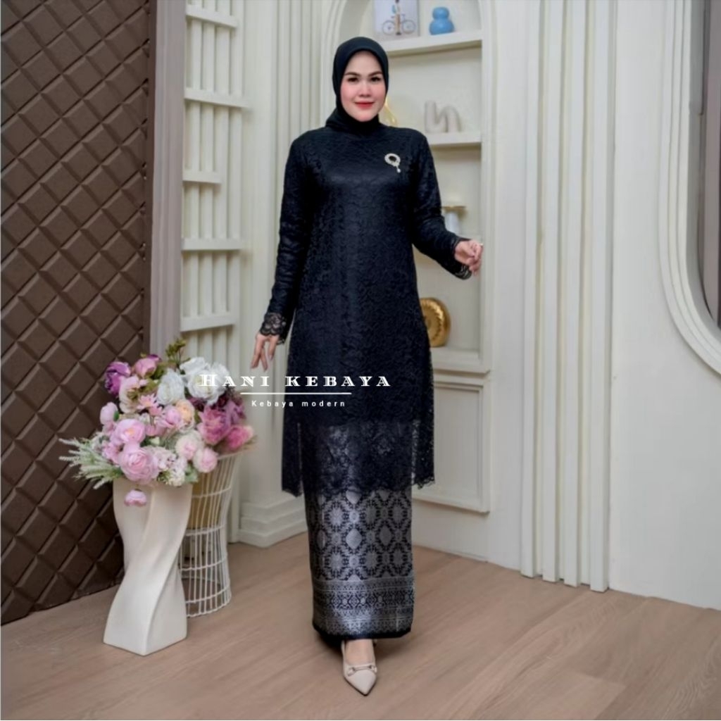 Kebaya Tunik Brokat Modern Rok Lilit Songket Baju Kebaya Kondangan Wanita Dewasa Atasan Kebaya Lamar