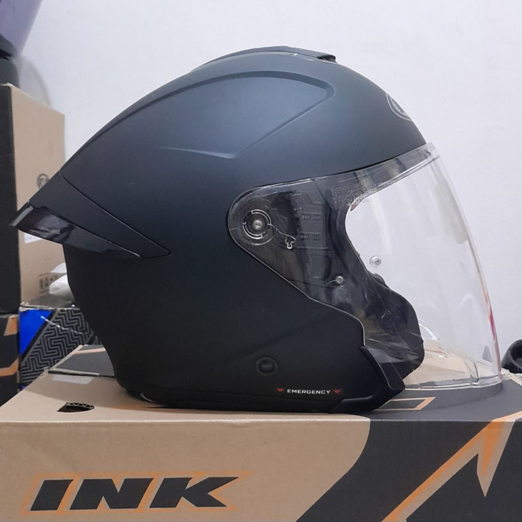 HELM INK TERRA 2 BLACK DOFF / HITAM DOFF. SIZE L. SECOND MULUS. LENGKAP