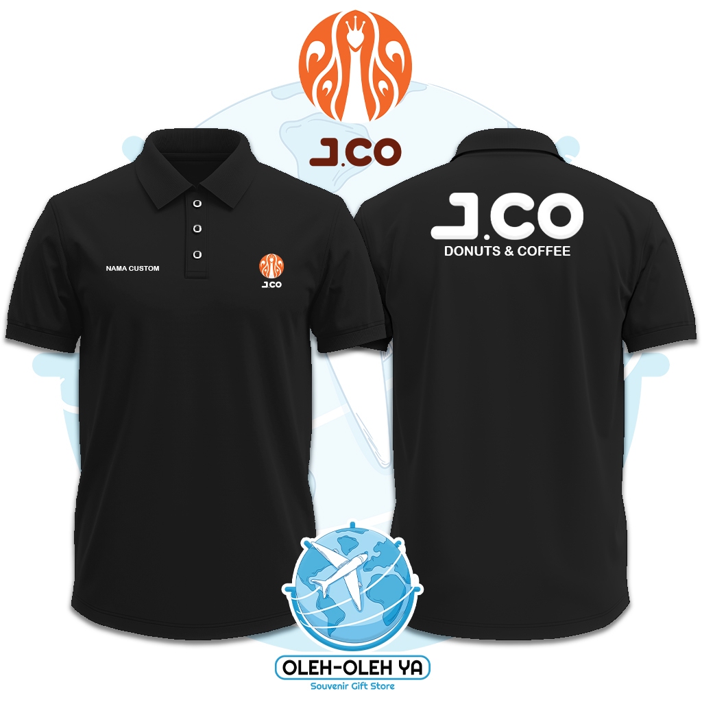 Oleh Oleh Ya Kaos Kerah Wangki Polo Shirt Kaos Kerja Wangki - J.CO Donuts & Coffee Indonesia - Sablo