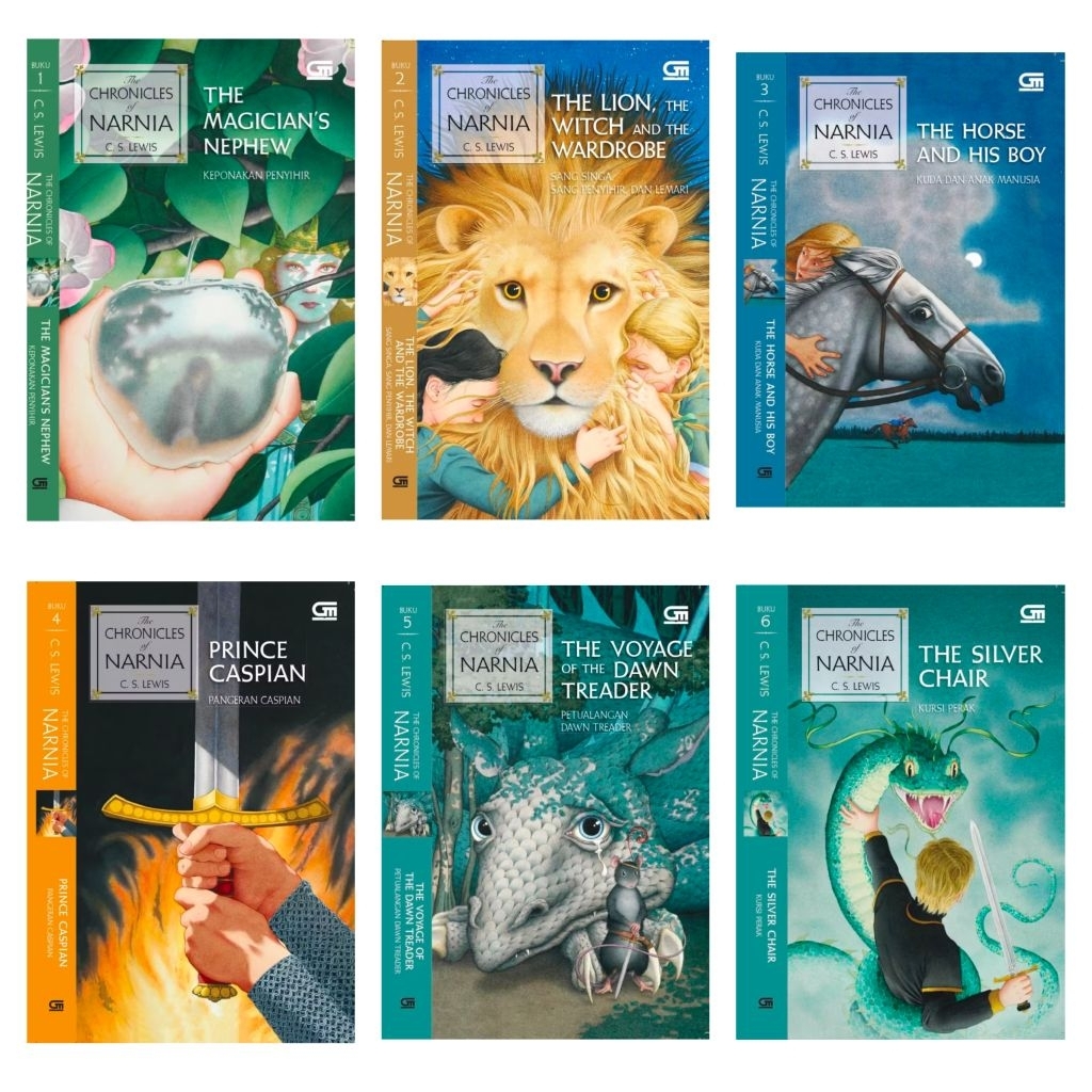 1 Set Buku Novel Boxet The Chronicles of Narnia Buku Ke- 1 2 3 4 5 6 7 : Keponakan Penyihir / Sang S