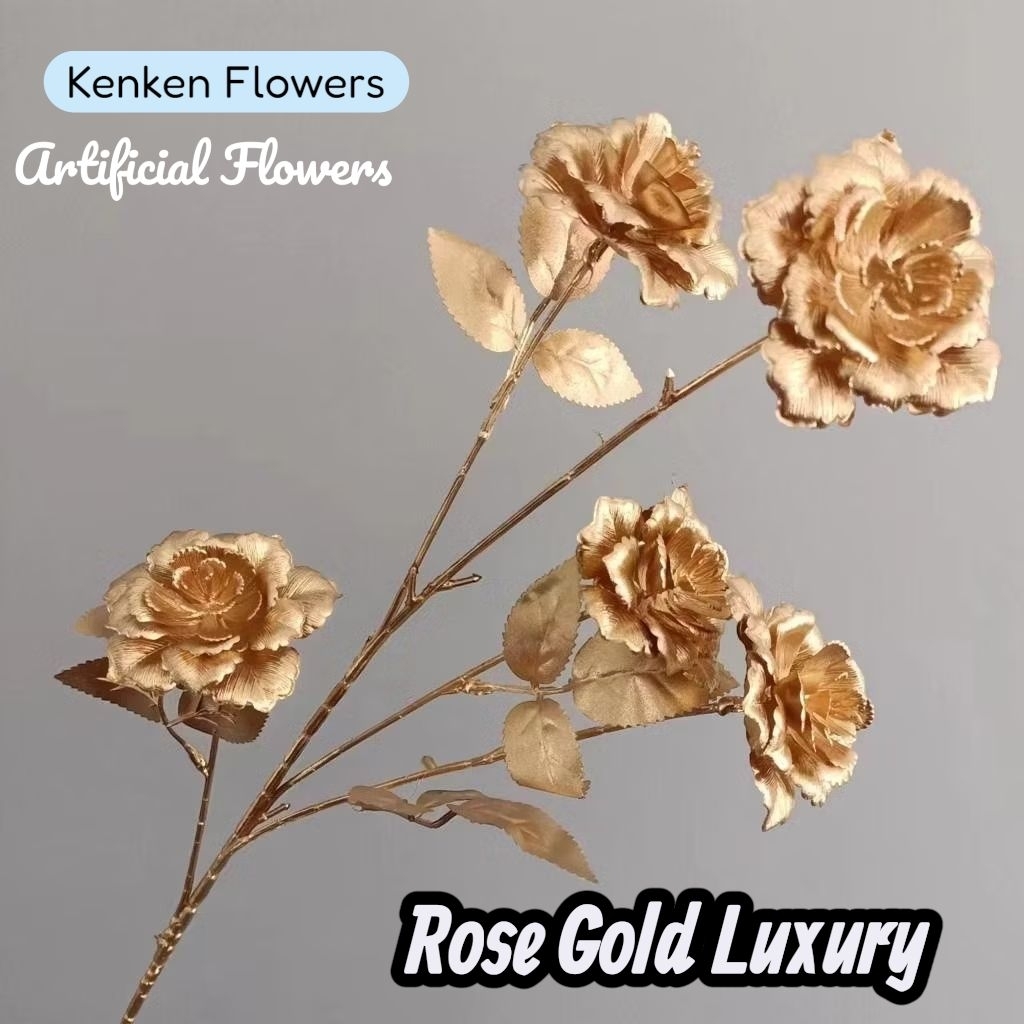 Bunga Tangkai Emas/Gold Rose Gold Luxury Artificial Flower