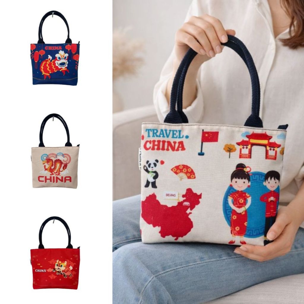 Tas Souvenir Murah Tote Bag Wanita | Tas Hampers Oleh Oleh China Lucu Dan Unik