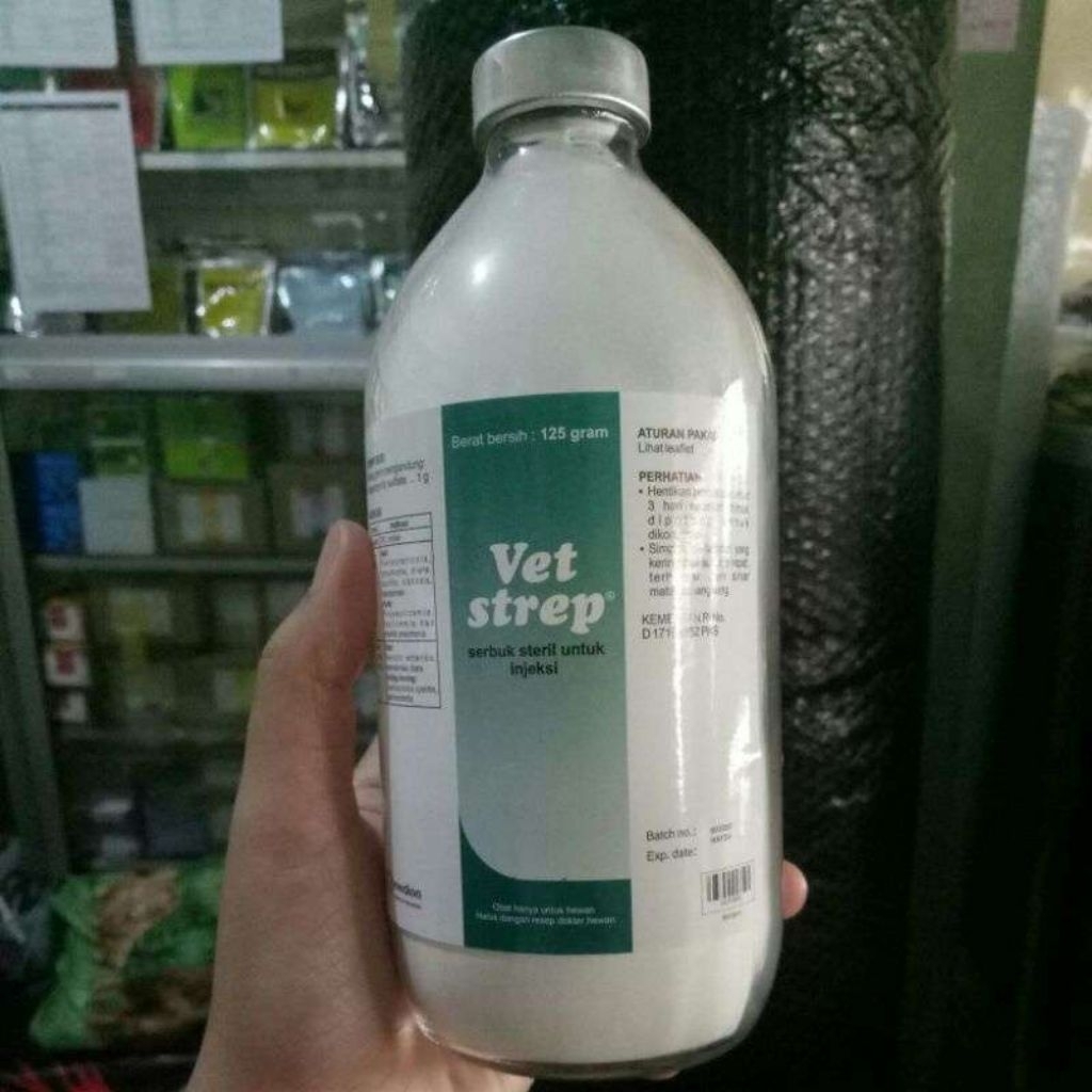 Obat Suntik Vet Strep 125 gr Medion Mencegah Infeksi Pernafasan & Pencernaan