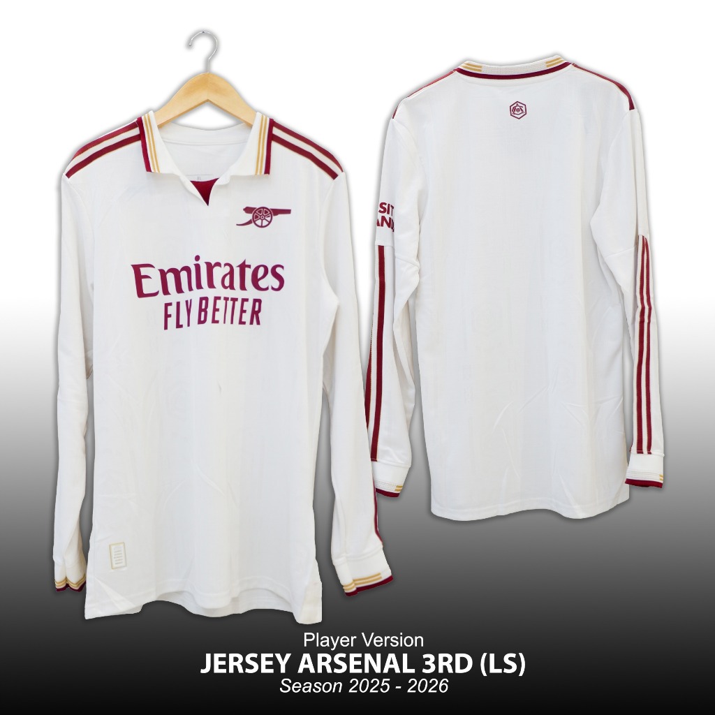 JERSEY ARSENAL 3RD PLAYER VERSION (LS) 2025 - 2026 GRADE A+ TERBARU