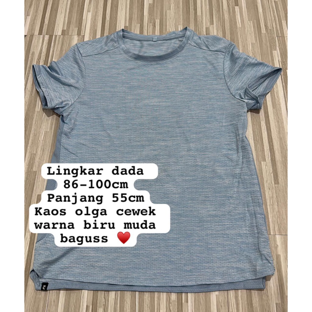 Kaos olga cewek warna biru muda