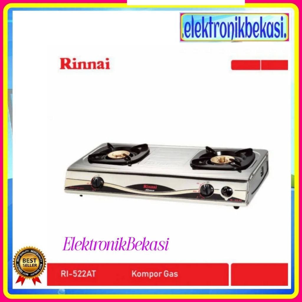 Kompor Gas Rinnai RI 522 AT / Kompor Gas Rinnai 2 Tungku 522 AT  / Rinnai RI-522AT