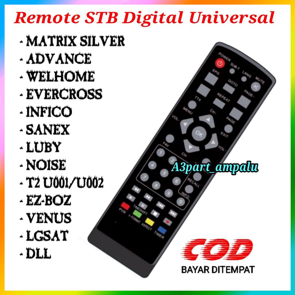 Remot Set Top Box STB Digital Universal