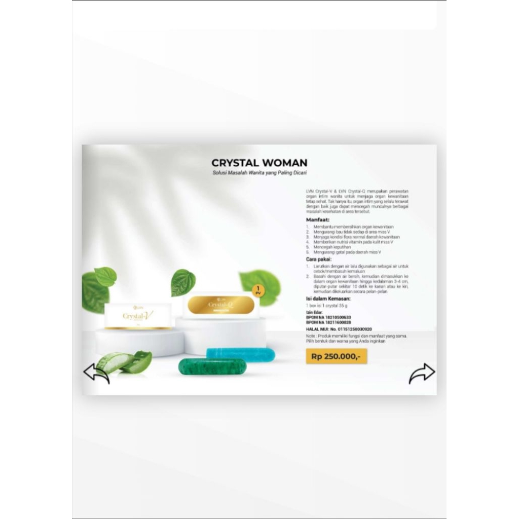 LVN Crystal Q & V Sabun Khusus Kewanitaan