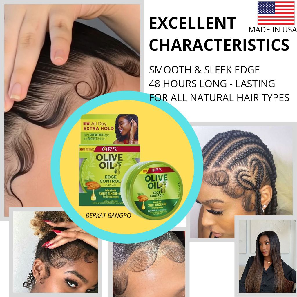 ORS Olive Oil Edge Control 64g | Hair Gel Extra Hold Tahan Lama Anti Frizz