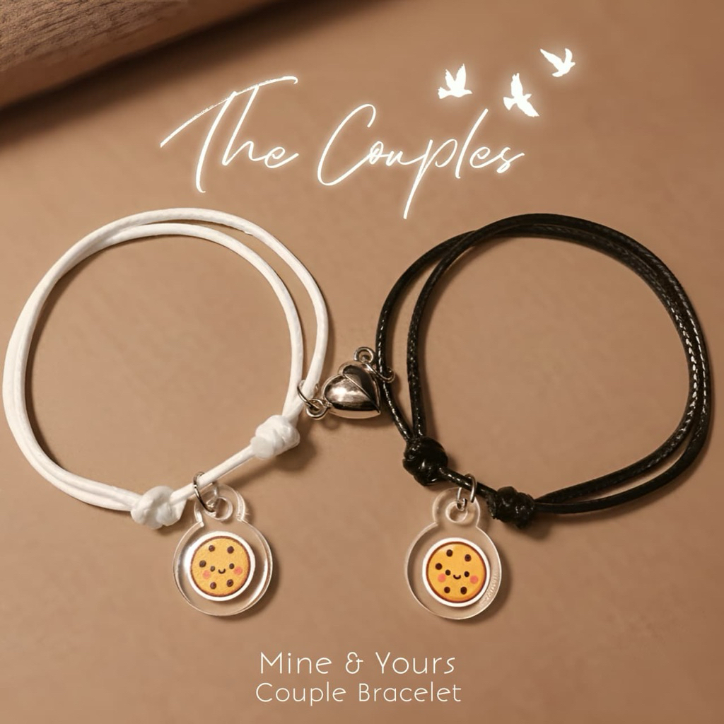 NEW Gelang Couple Magnet Liontin COOKIES Couple Lucu Kekinian Sepasang | Couple Bracelet | Gelang Co
