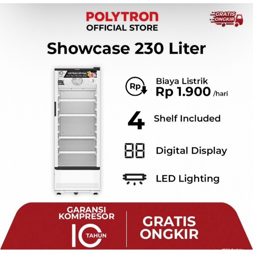 SHOWCASE POLYTRON 4RAK SCN 220 FASTCOOL 230LITER