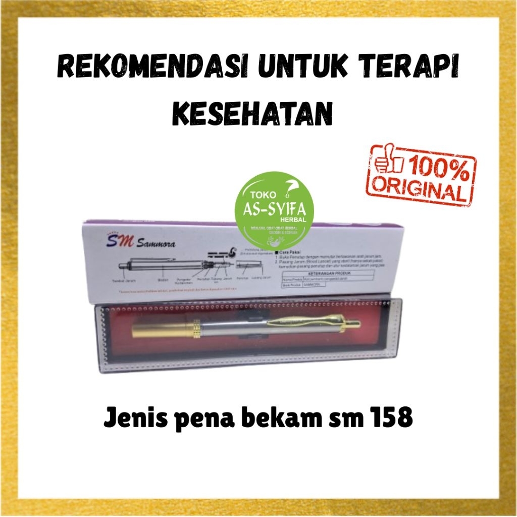 Sammora Pen Bekam Silver SM 158 Original Box Warna Ungu Terapi Pengobatan Kop Pena Bekam Rekomendasi