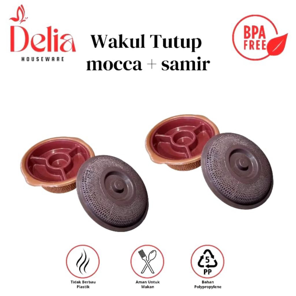 WAKUL TUTUP NASI SAMIR - WAKUL TUTUP MOCCA + SAMIR - BESEK NASI TUTUP SAMIR BERKATAN PLASTIK