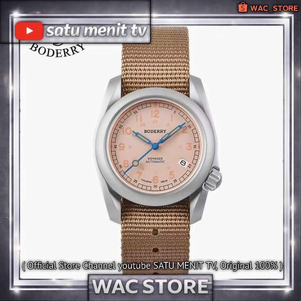 NEW BODERRY VOYAGER FULL TITANIUM TEKSTUR DIAL SEIKO NH35 A AUTOMATIC JAPAN MOV  SAFIR + AR COATING 