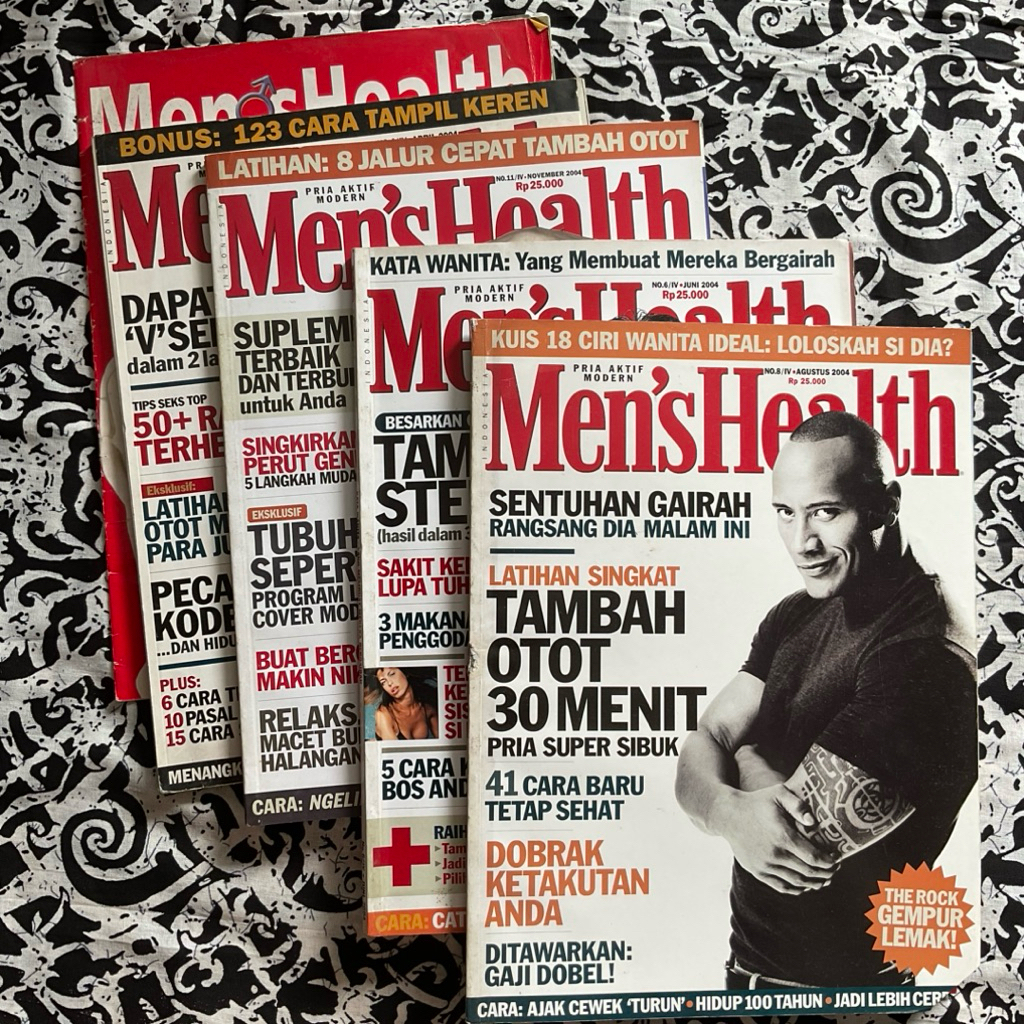 Majalah Men’s Health Pria Aktif Modern (Harga Borongan: 4 Majalah) Fitness Gym Mania