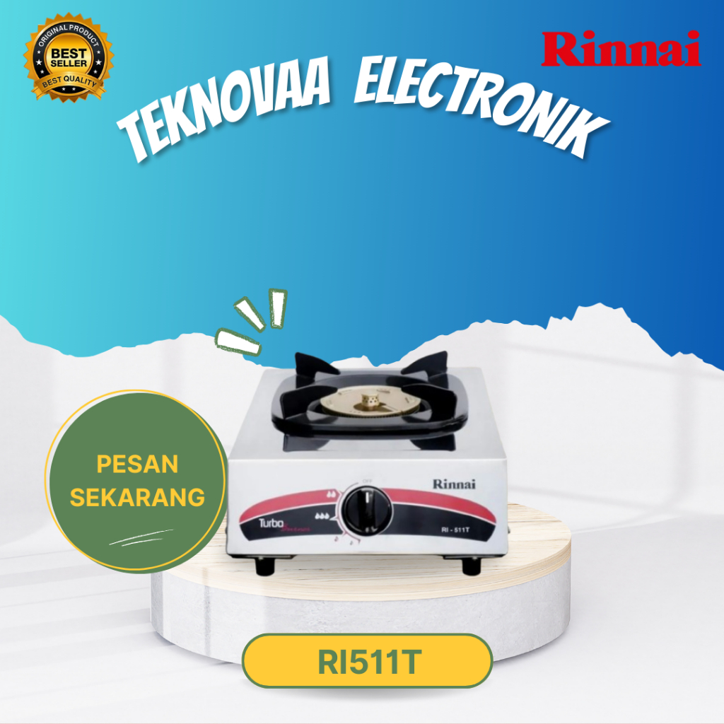 RINNAI KOMPOR GAS PORTABLE 1 TUNGKU RI 511 T/RI511T/RI511 T/RI 511T/RI-511T/ORIGINAL RINNAI/GARANSI
