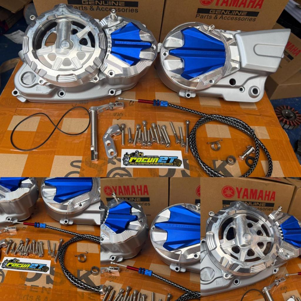 BAK KOPLING RX KING NEW SEMI BILLET BAHAN T7 MURNI MODEL TRANSPARANT kopling kanan silver silver bir