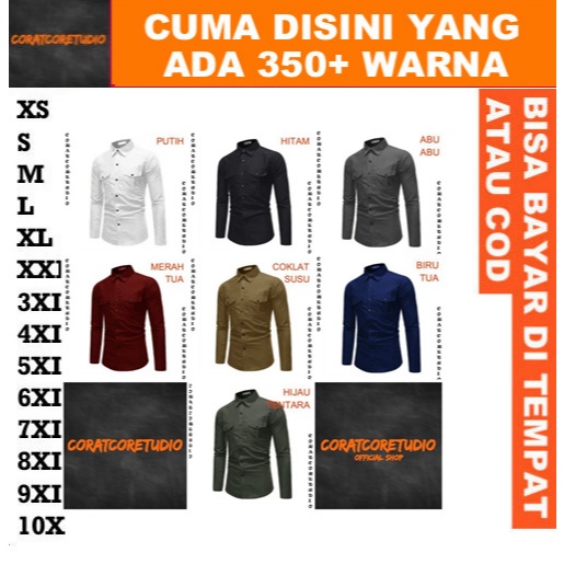READY STOCK REALPIC GRAYWOLF CORATCORETUDIO Hem Cowok Kemeja Pria Jumbo Big Size Formal Casual PDL P
