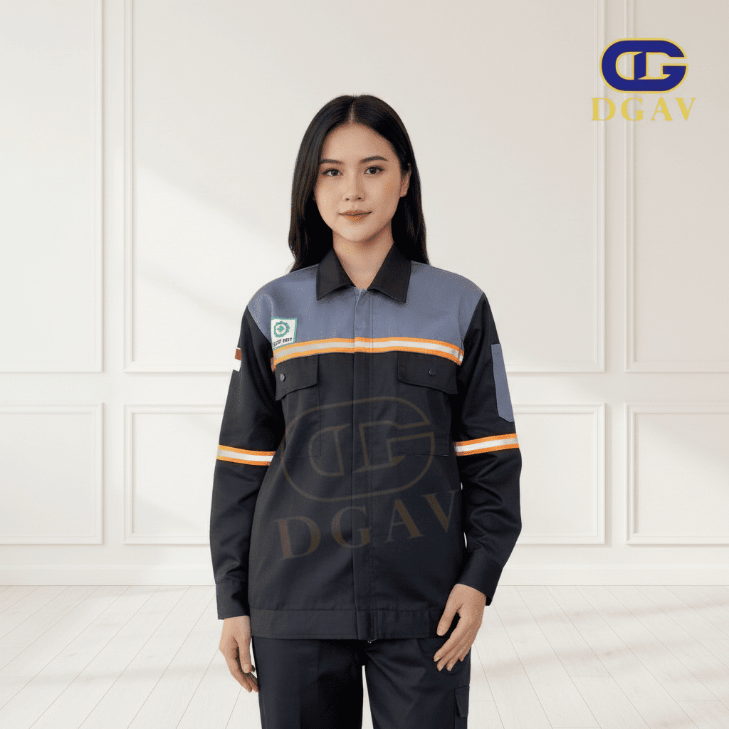 Wearpack safety atasan Wearpack Atasan Warna Abu Hitam (kemeja kerja) proyek