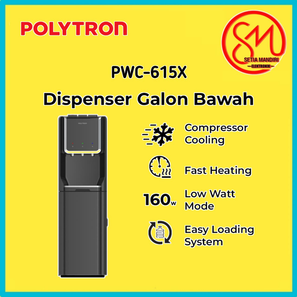 DISPENSER GALON BAWAH POLYTRON PWC-615X PWC 615 X PWC615X