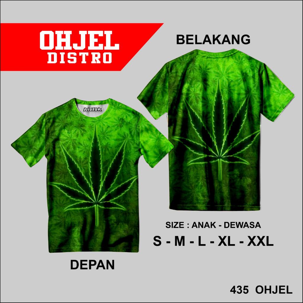 KAOS DISTRO KEREN | DESIGN DAUN GANJA |