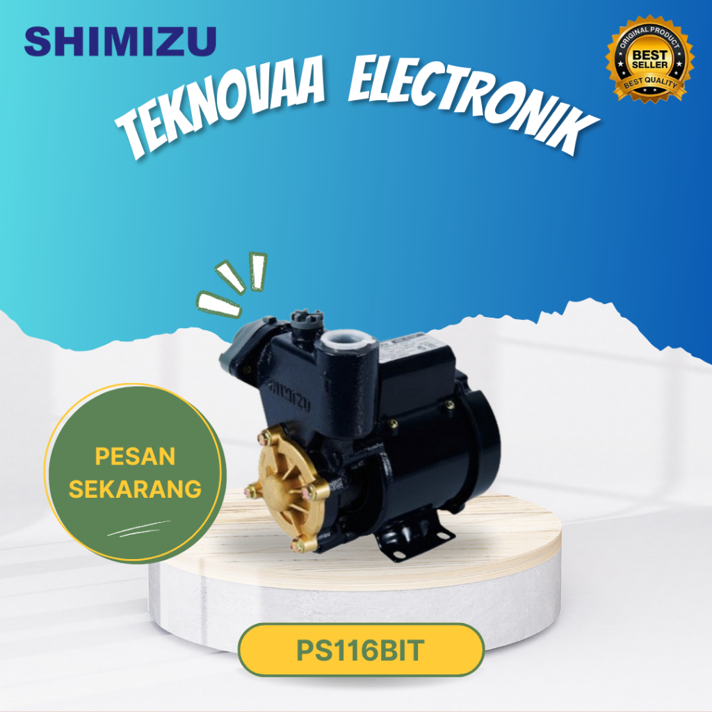 SHIMIZU WATER PUMP PS 116 BIT POMPA AIR NON AUTOMATIC/PS116BIT/PS116 BIT/PS 116BIT/ORIGINAL/GARANSI