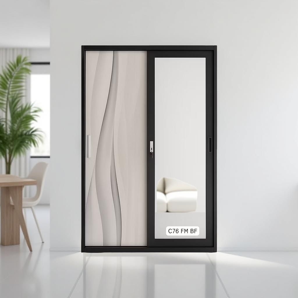 Lemari Pakaian Besi Jumbo 2 pintu Pintu Sliding