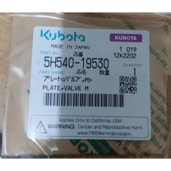 PLAT KUNINGAN HST DC 35, PLATE VALVE HST ( M ) (5H540-19530) KUBOTA