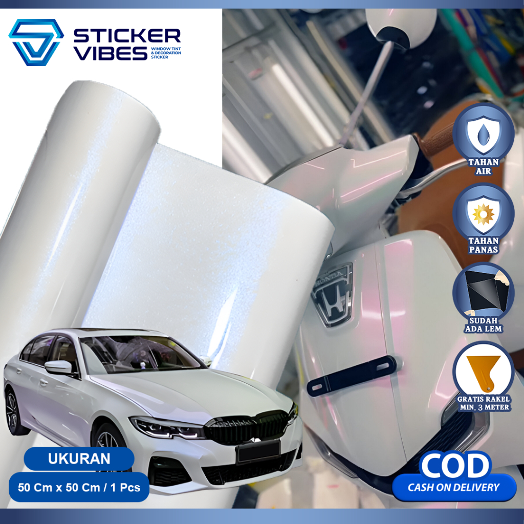 Sticker Skotlet Putih Lembayung Mutiara Glossy