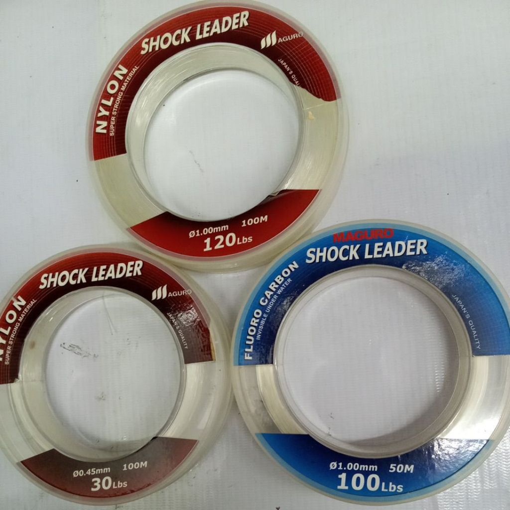 senar shock leader eceran per meter Maguro nylon & fluorocarbon 30lb 100lb 120lb line pancing penunt