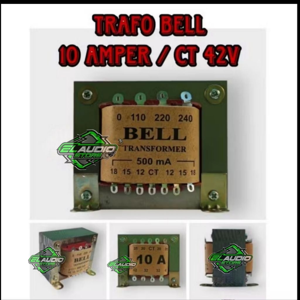 Travo 10 Amper Merk BELL Transformer / Trafo 10A CT 42V Tembaga Murni