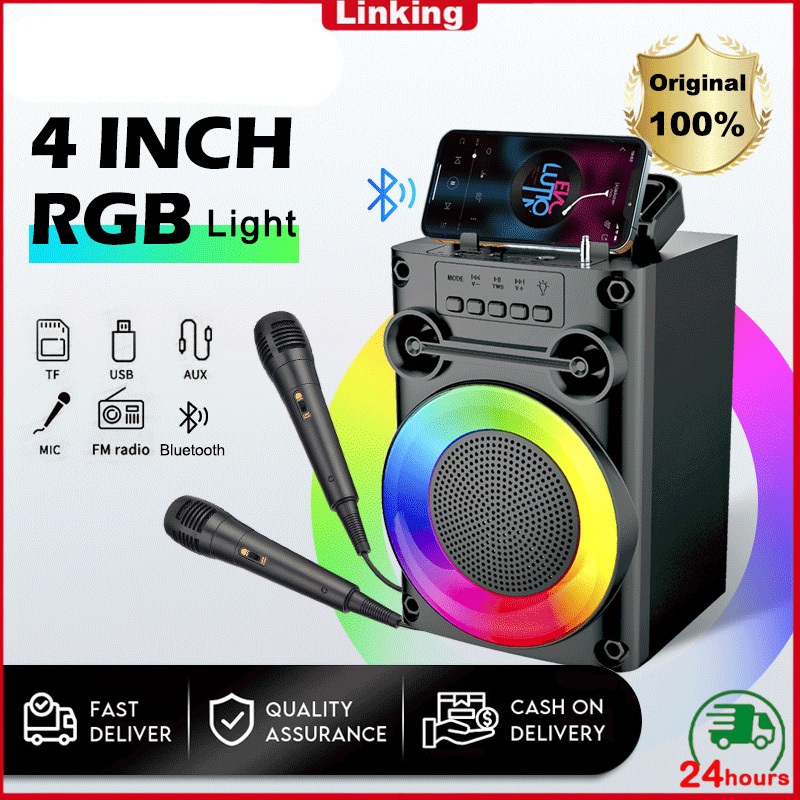 Speaker Bluetooth Karaoke Protable Super Bass with MIC Polytron Besar Original Mini Wireless Musik B