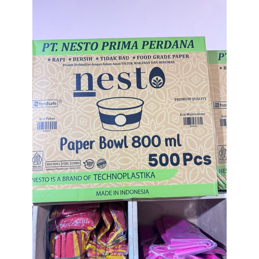 [1 DUS] Paper Bowl 800ml | Mangkok Kertas Makanan | Rice Bowl Food Grade Anti Bocor