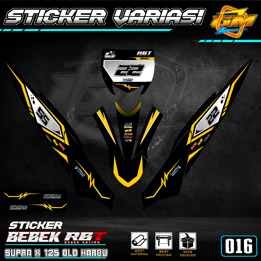 STICKER RBT CUSTOM MOTOR SUPRA X 125 LAMA - STICKER BEBEK MODIF RBT KEREN 016
