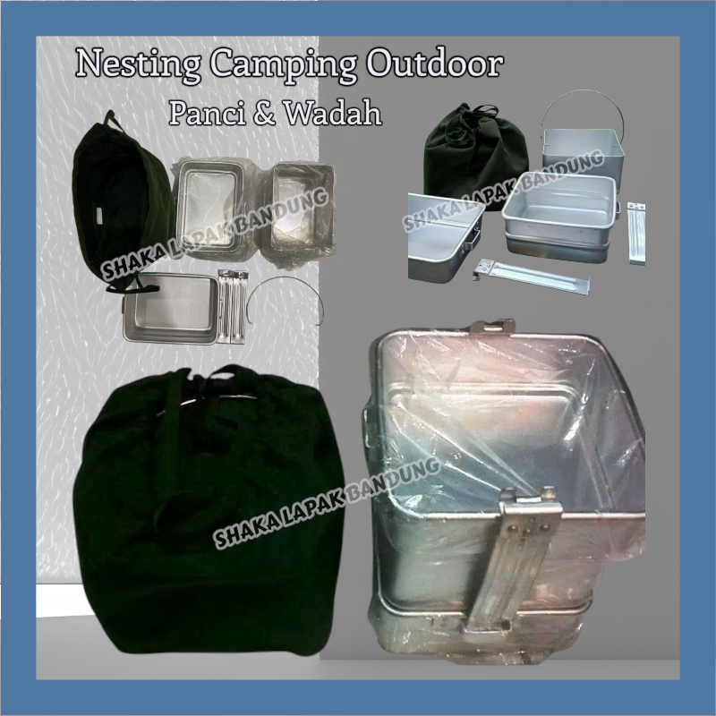 Nesting misting jatah TNI POLRI hitam hijau / Nesting Camping Outdoor