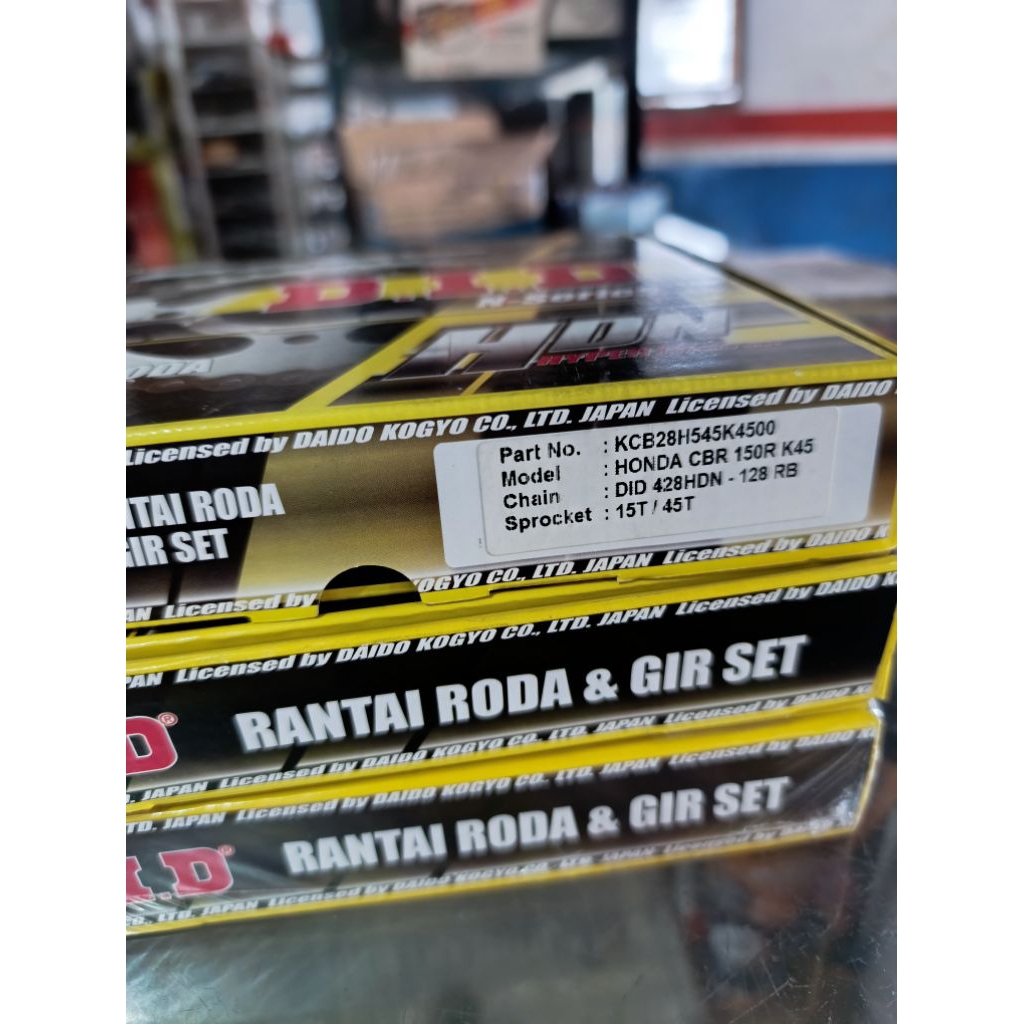 Gear gir paket set DID Honda CBR 150 R K45 2016-2018