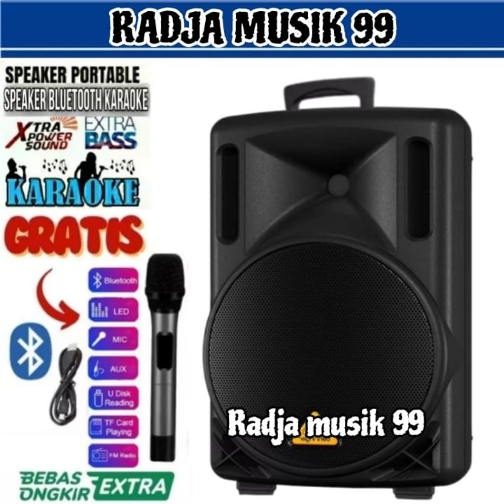COD Speaker Bluetooth Karaoke Gratis Mic Full Bass Suara Kenceng Bersih / Salon Speaker Aktif Polytr