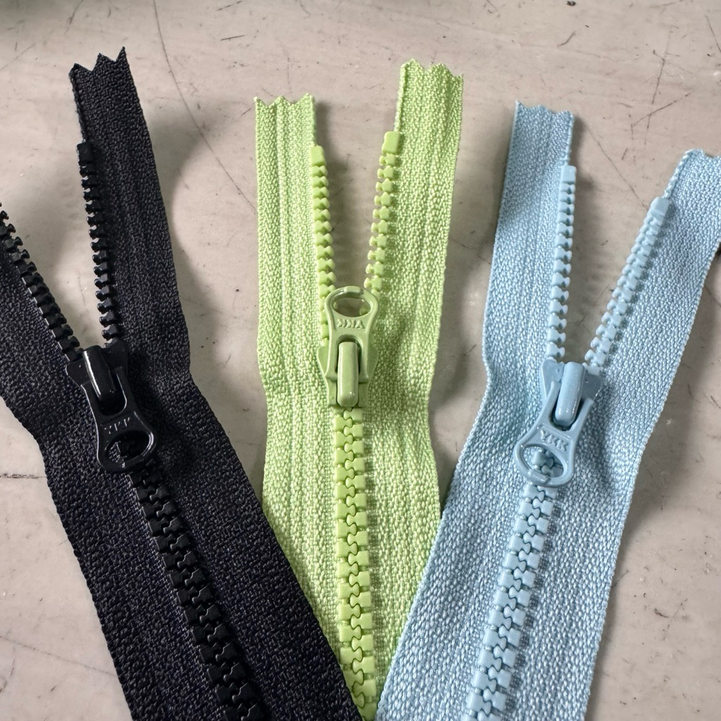 (1pcs) Resleting kantong vislon ykk no 3 warna hitam biru hijau panjang 26cm 30cm