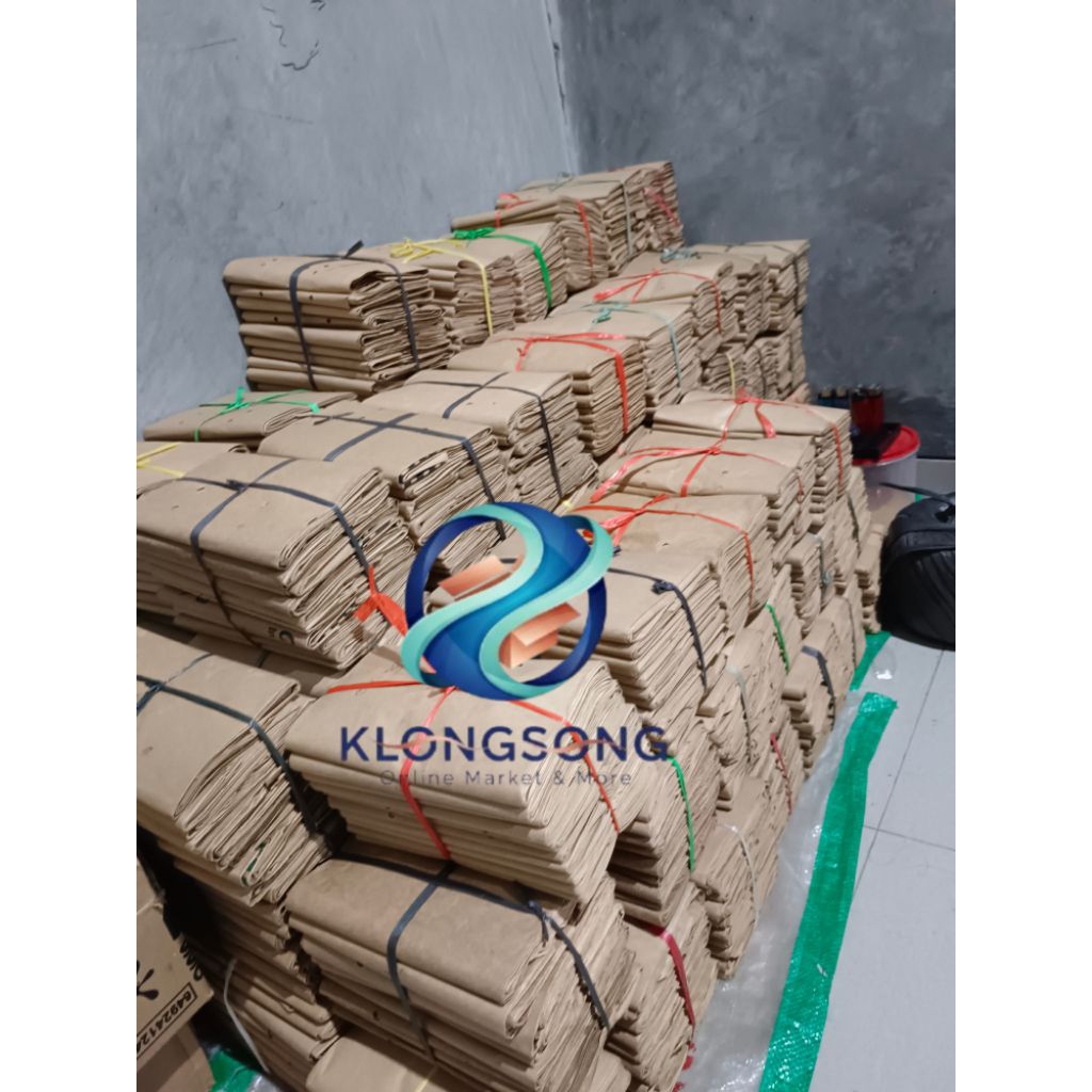 Klongsong Kantong Kertas Sak Semen 1iket 100 Lembar Tempat awadah Burung