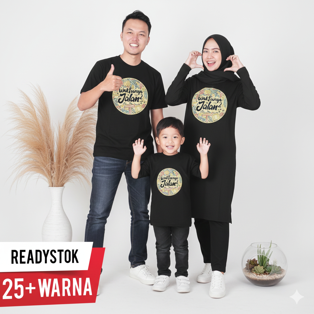 QINGQONGCLOTHING kaos keluarga Tema Jalan jalan baju couple anak dewasa pria wanita Premium asli kat