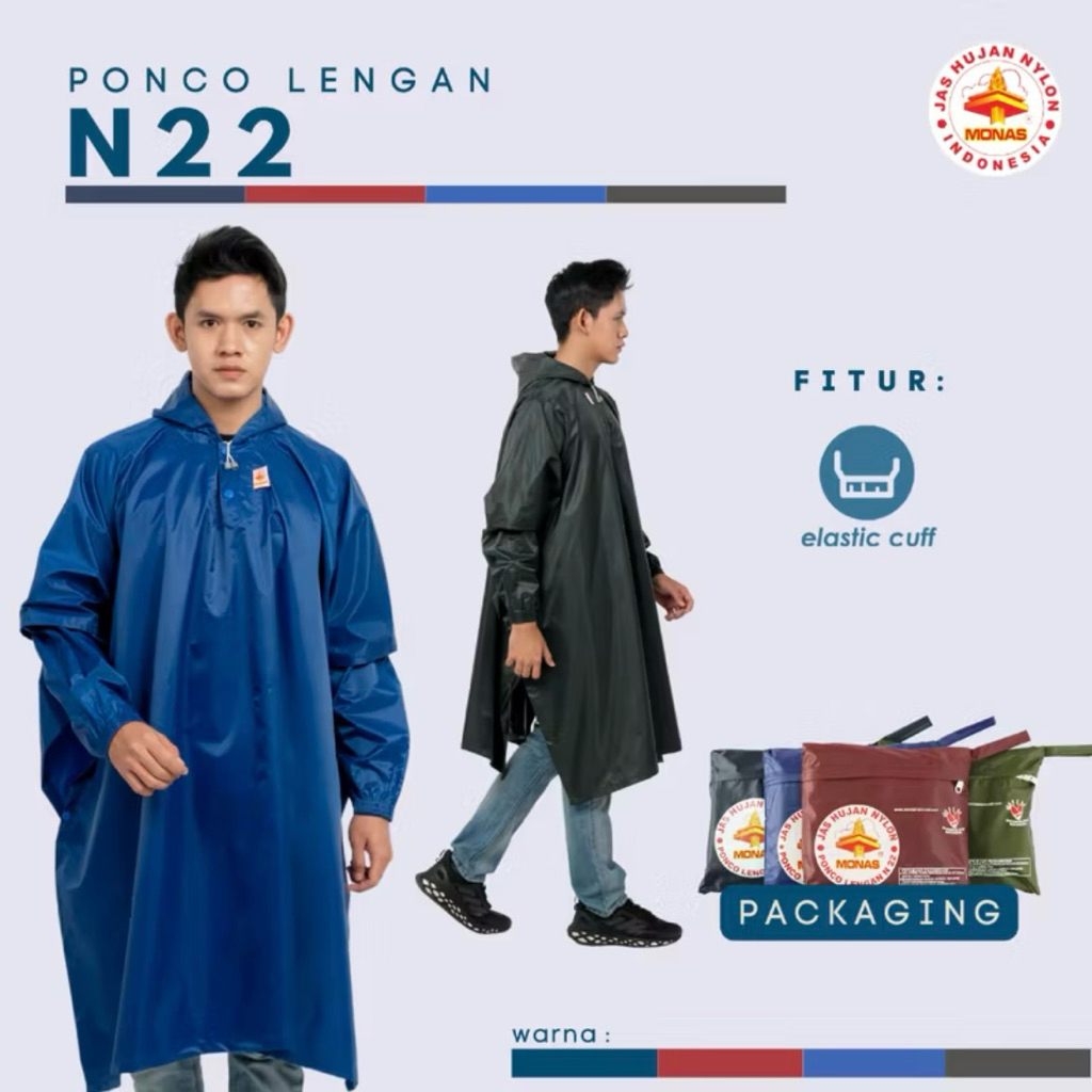 Mantol MONAS Ponco Lengan Jaket Celana | Jas Hujan MONAS Jaket Celana Ponco Lengan | Mantol Kelelawa