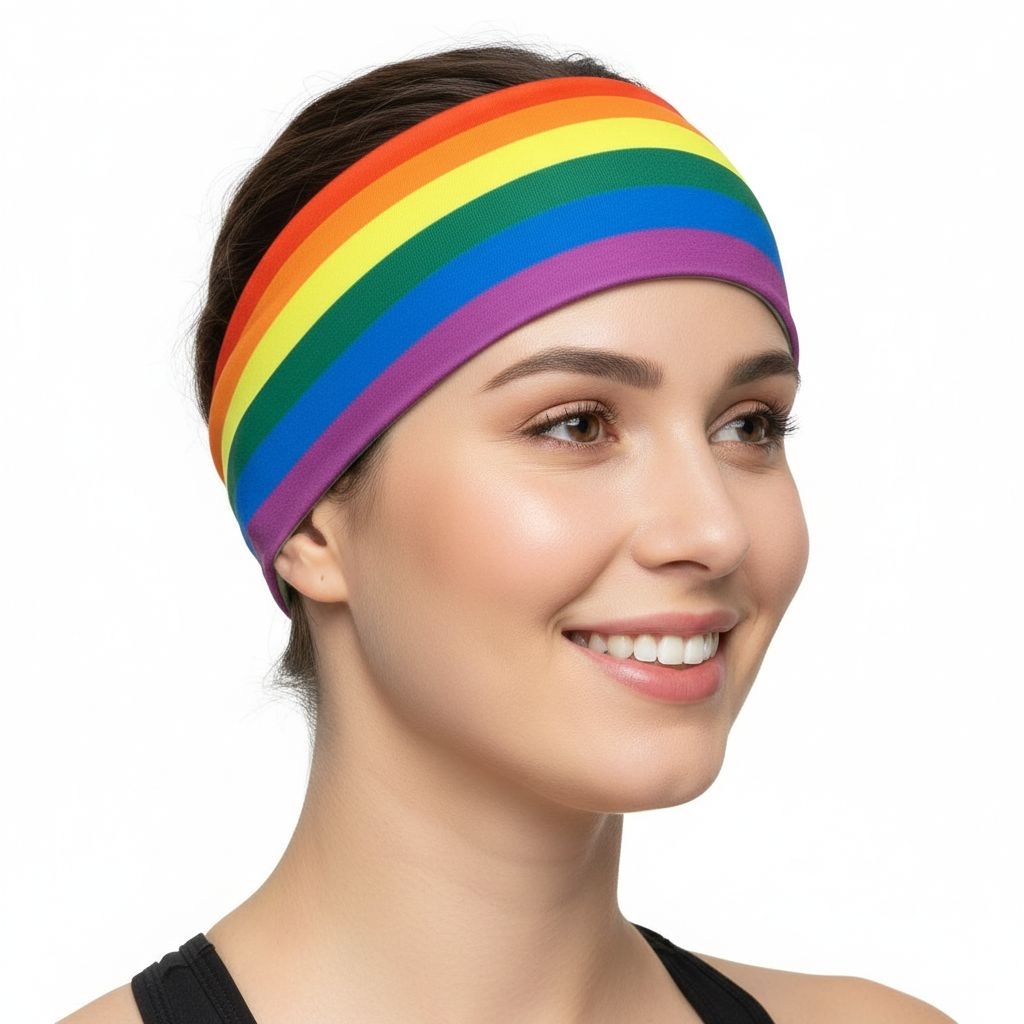 headband olahraga, bando olahraga, ikat rambut olahraga, ikat kepala olahraga, headband pelangi, ban