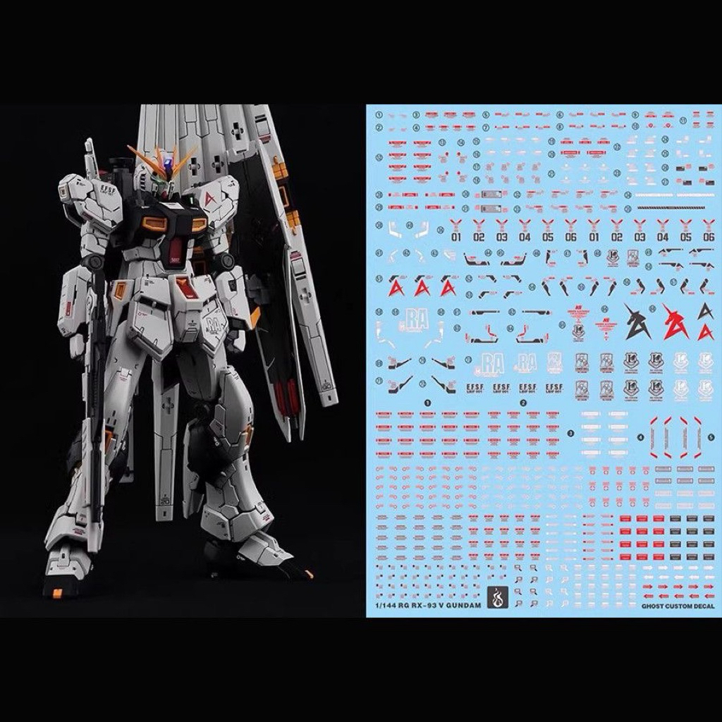RG Nu Gundam Water Decal By Ghost