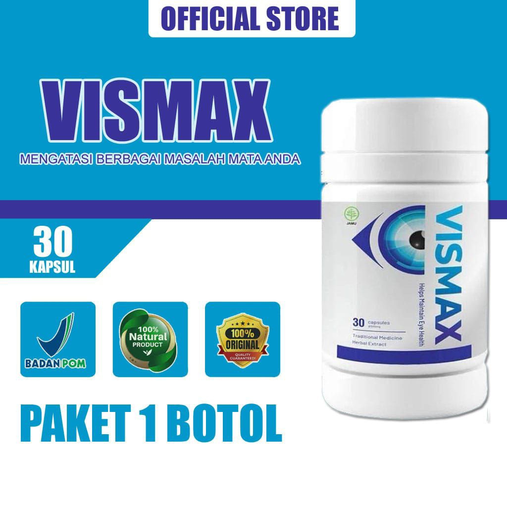 VISMAX Official Store ® Vismax Original 1 Botol Obat Kesehatan Mata Herbal | Vismax Asli Resmi BPOM