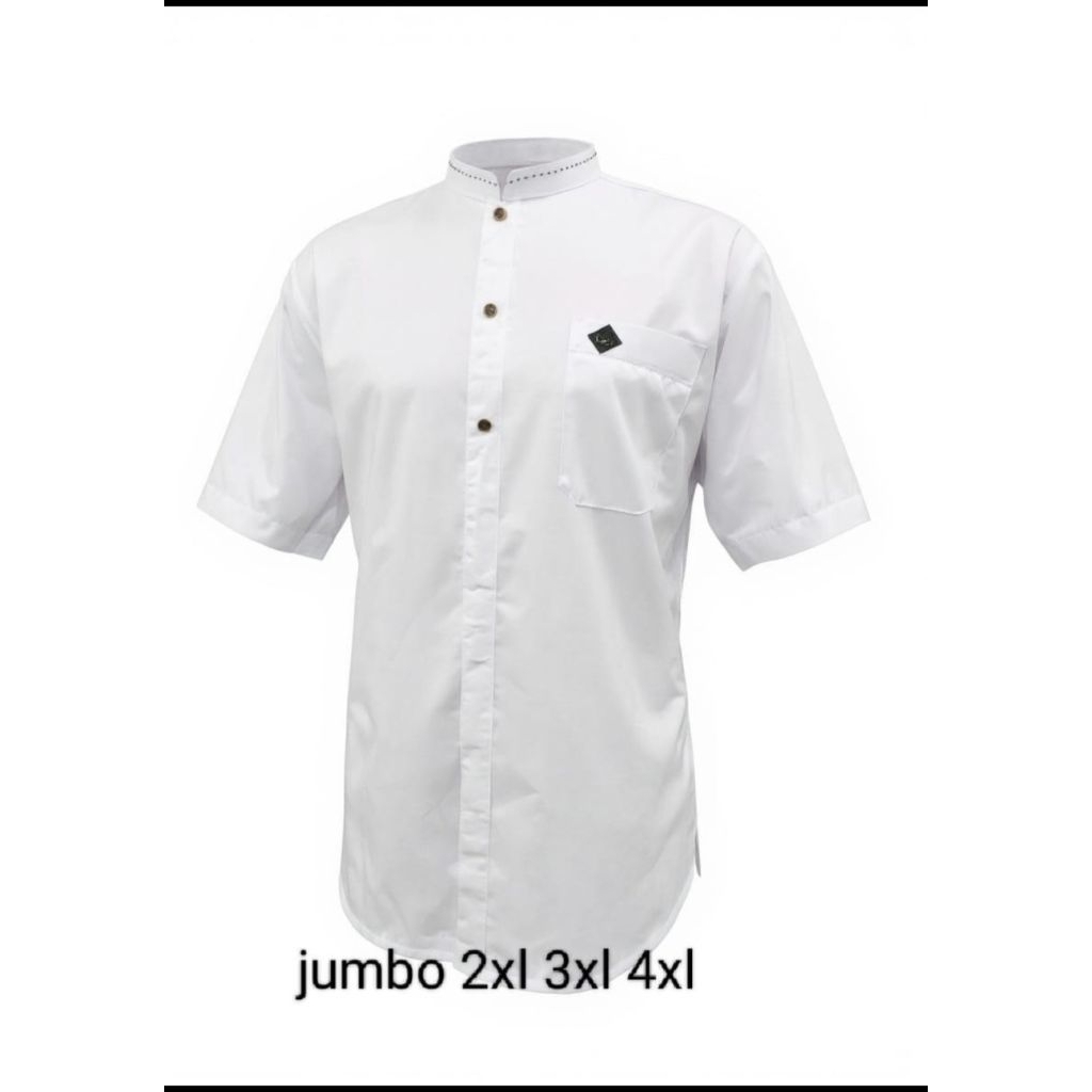 baju koko jumbo warna putih