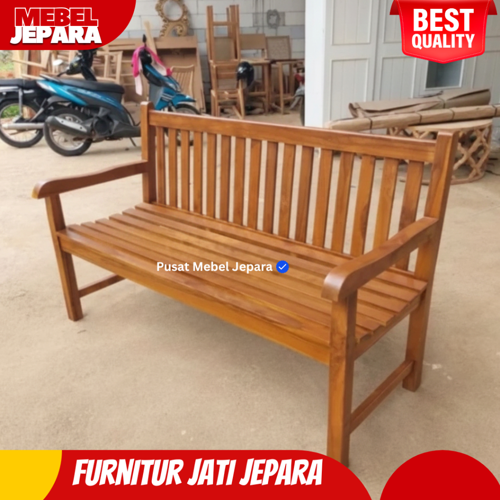 KURSI BANGKU TAMAN / kursi bangku panjang kursi teras kursi outdor kayu jati murah