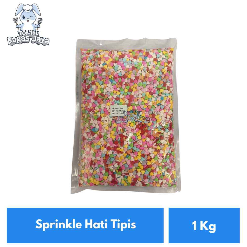 Hiasan Kue Sprinkle Hati Tipis 1 Kg