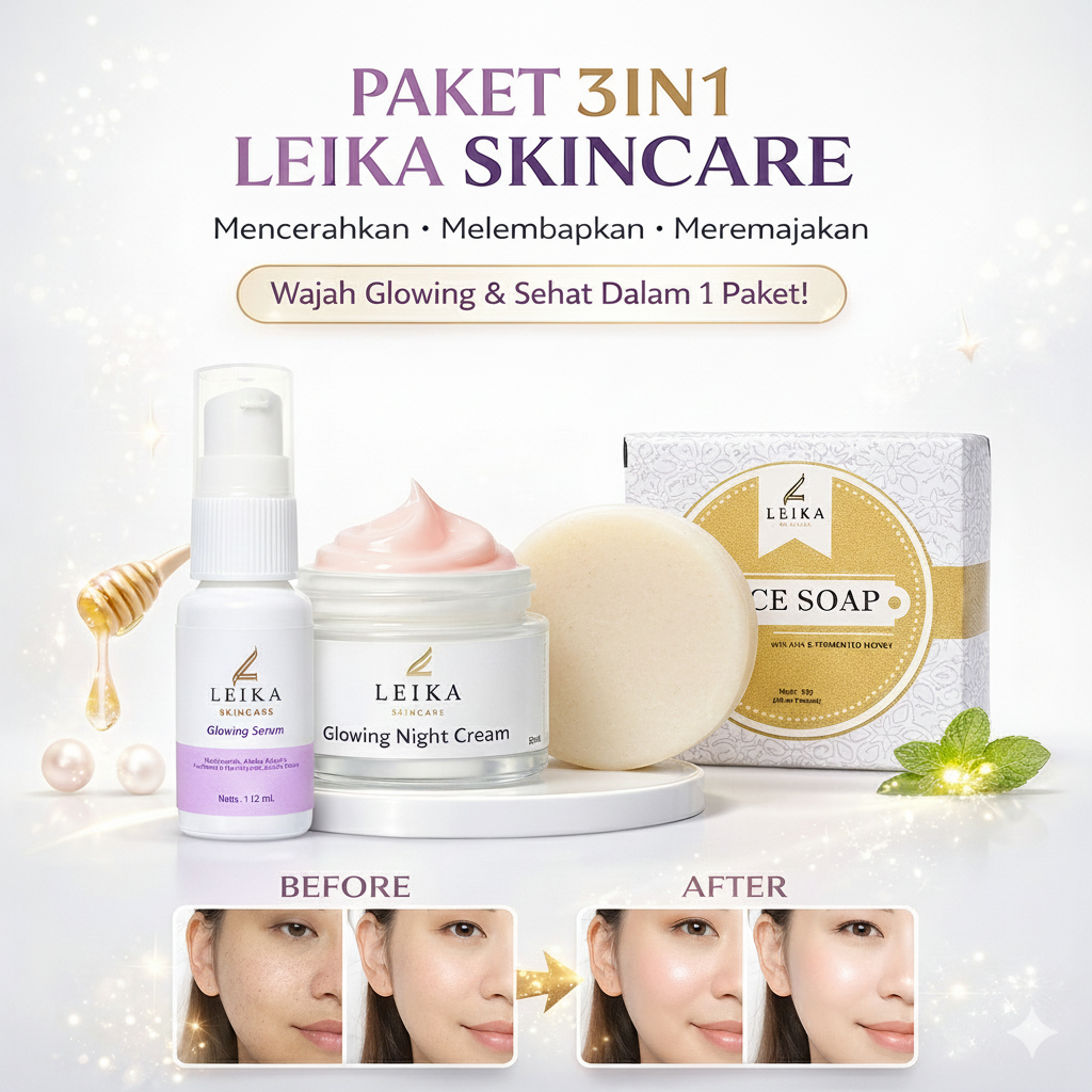 Skincare FLEK TEBAL Leika Skincare 3in1 Serum Flek Hitam - Krim Flek Hitam AMPUH Cream Flek Hitam