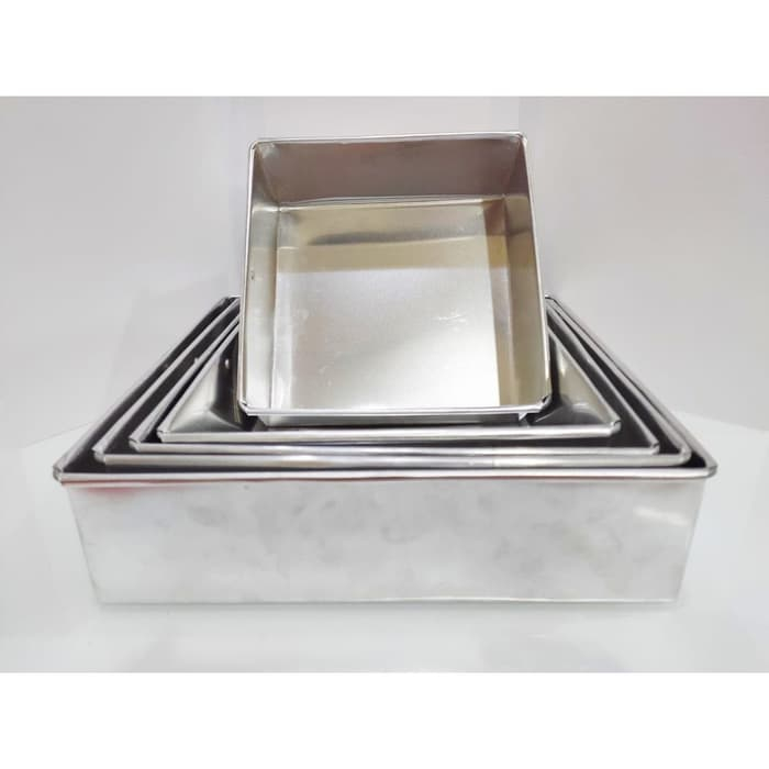 TEBAL loyang persegi segi empat ukuran 16X16 cm tinggi 7 cm / loyang segiempat kotak persegi uk 16 c